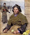 Flora, The Gypsy Flower Seller by Sir George Clausen